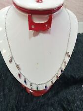 Collier En Argent Massif Rhodié 925 Pierre Zircon