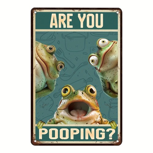 Metal bathroom sign - metal, frog
