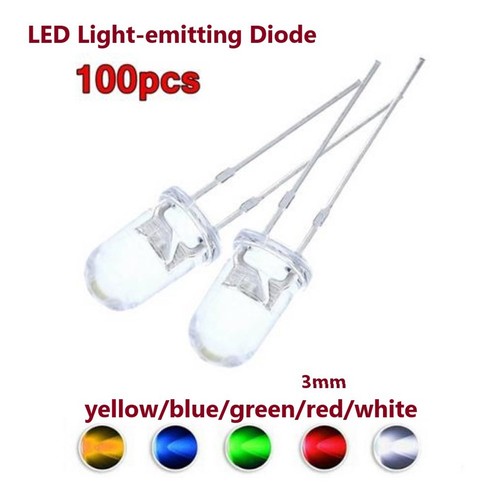 100pcs led feux 3mm diode - 100pcs,
