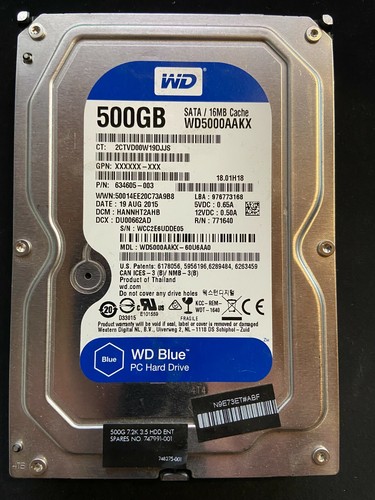 Disque dur 500 - disque, western