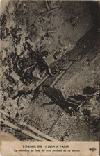 Old postcard Paris Storm of