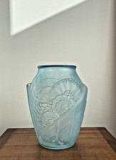 Vase en verre dépoli bleu –