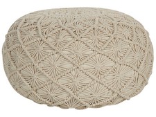Pouf rond style boho tressage - pouf,