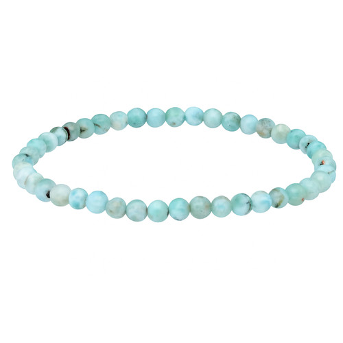 Larimar bracelet perles 4mm - bracelet,