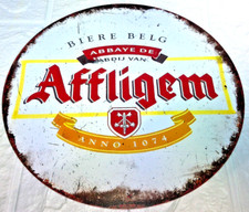 Plaque Métal Tôlée Vintage 20X20  BOISSON BIERE BELGE  AFFLIGEM