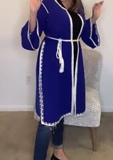 Women Moroccan Caftan,Jabador,Abaya, Medium to large,Galaxy blue