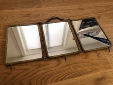Miroir triptyque de barbier ancien