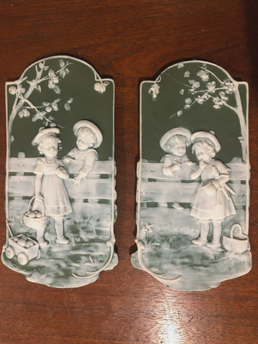 Jolie paire plaques en - paire, de