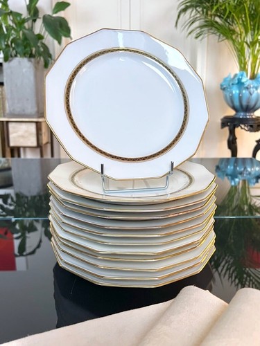 Assiettes plates porcelaine - 12,