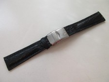 Morellato black shark skin 20 MM watch band strap - diver clasp