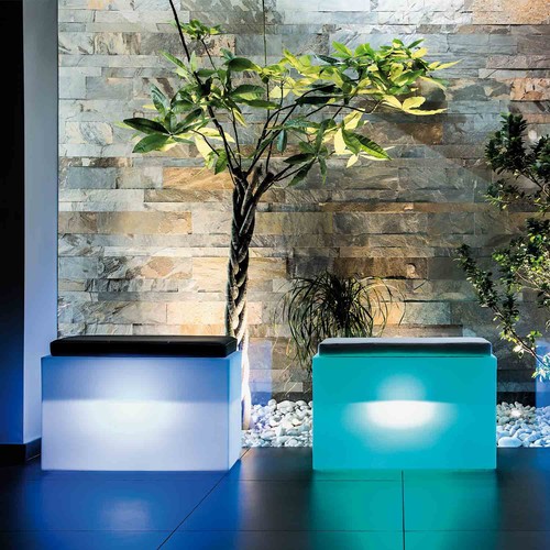 Coffre rangement led pouf - rangement,