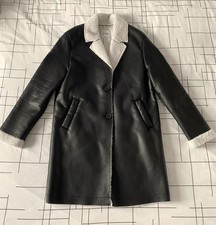 Manteau chaud femme simili cuir noir Taille XS (34)