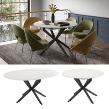 Table de salle à manger "Loyd", blanc/noir, 120x76.5cm extensible Vicco