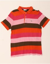 LACOSTE Mens Polo Shirt Size 4 Medium Multicoloured Striped Cotton CS08