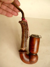 LARGE OLD RESERVIST PIPE OLD DEER WOOD SMOKE CIGARETTE OLD PIPE