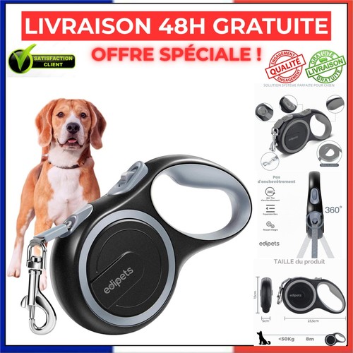 Edipets laisse chien enrouleur - edipets,