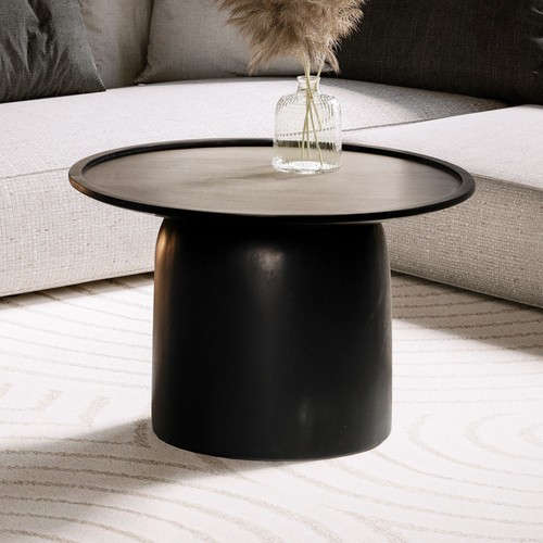 Finebuy table basse ronde bois - basse,