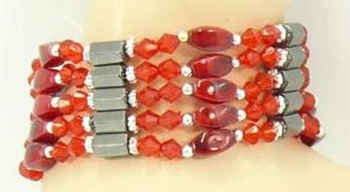 Bracelet magnetique rouge - -,