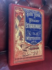 L'ÎLE MYSTÉRIEUSE - JULES VERNE - CARTONNAGE HETZEL À LA  BANNIÈRE 1888