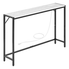 Uimoso Table console moderne et étroite avec plateau effet marbre pour salon
