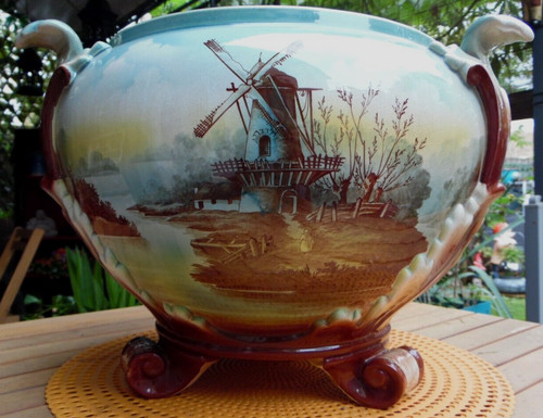 Enorme cache pot barbotine - cache, art