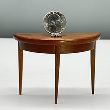 WOOD TABLE Sonia Messer DEMI LUNE HALF-CIRCLE HALL ACCENT Miniature Dollhouse