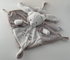 5776🌟Mon doudou SIMBA NICOTOY OURS Plat mouchoir oreille LAPIN beige/ blanc