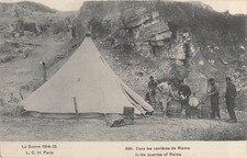 CP GUERRE 1914-15 IN CARRIERES DE REIMS - TENT - 38842