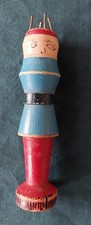 ANTIQUE PAINTED WOODEN KNITTING