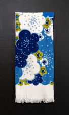 VTG Bassetti Floral Bath Towel Cotton Fringe Flower Power Retro Hippie Italy