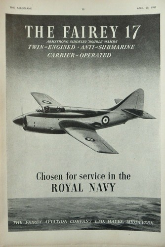 1951 pub fairey gannet - 4/1951,