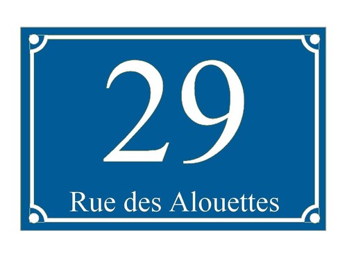 Plaque pvc numero rue - numero,