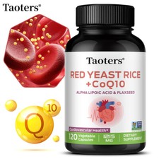 Red Yeast Rice 1215mg with COQ 10 - Heart and Cardiovascular Health, Circulation