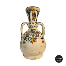 Ancienne cruche à deux anses – Fès, Maroc, XVIIIe–XIXe siècle poterie
