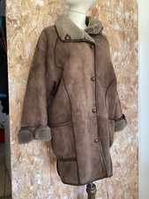 Manteau Court Peau Lainée Véritable 40/42 Vintage Marron