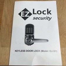 EZ Lock Security Keyless Door Lock ELC01-v2.0  Entry W/ Code Card/ Keys NOB