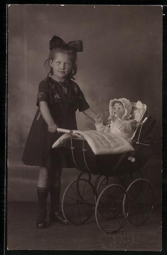 Carte postale photo fille - , avec