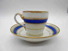 GORGEOUS WHITE / BLUE & GOLD PARIS PORCELAIN MUG & SAUCERS