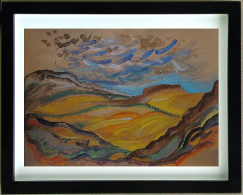 Gouache paysage fauviste de - paysage,