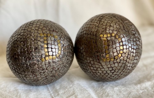 Paire boules cloutées jeu - boules,