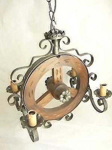 Lustre lampe fer forgé - forgé, et