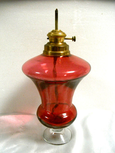 Old oil lamp - oil, glass