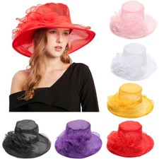 Chapeau organza femme large