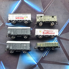 TRIX/ROCO/PIKO COLLECTION OF (6) GOODS WAGONS/VANS/BRAKE VAN UNBOXED (HO Scale)