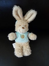 U12. DOUDOU PELUCHE NICOTOY MINI LAPIN SWEAT BLEU BEIGE MARRON CAPUCHE ET. NEUF*