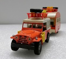 FIAT CAMPAGNOLA  With Caravan - Vintage 1:25 Scale , Barlux , Made in Italy 1975