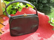 Vintage 1950s Black Lizard Bag 18cm x 23cm