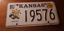 plaque immatriculation américaine Kansas Usa american license plate WSU