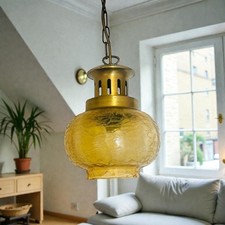 Baladeuse / suspension en verre ambré – vintage 60/70