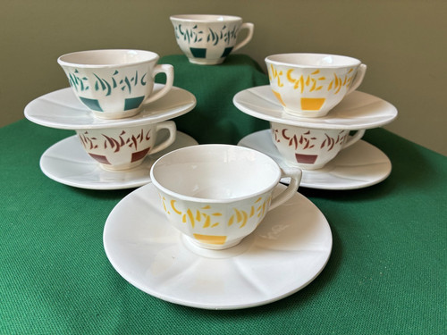 Faïence digoin tasses à - faïence, 6